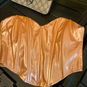 PrettyLittleThing Metallic Peach Corset‎ Size 6